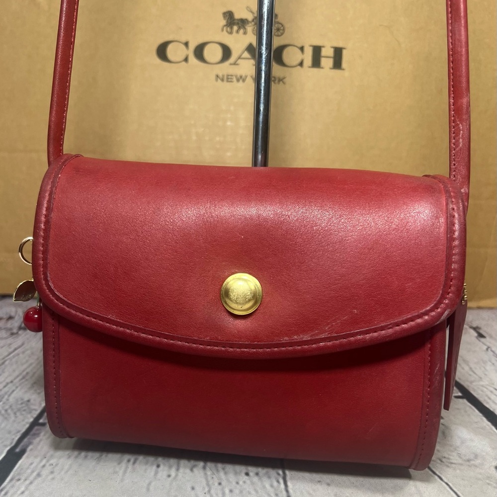 Vintage Coach 9892 Chrystie Bag RED Leather GOLD Hardware 9892 NCE!